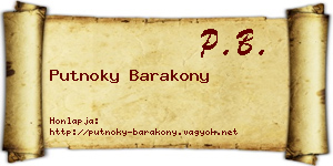 Putnoky Barakony névjegykártya